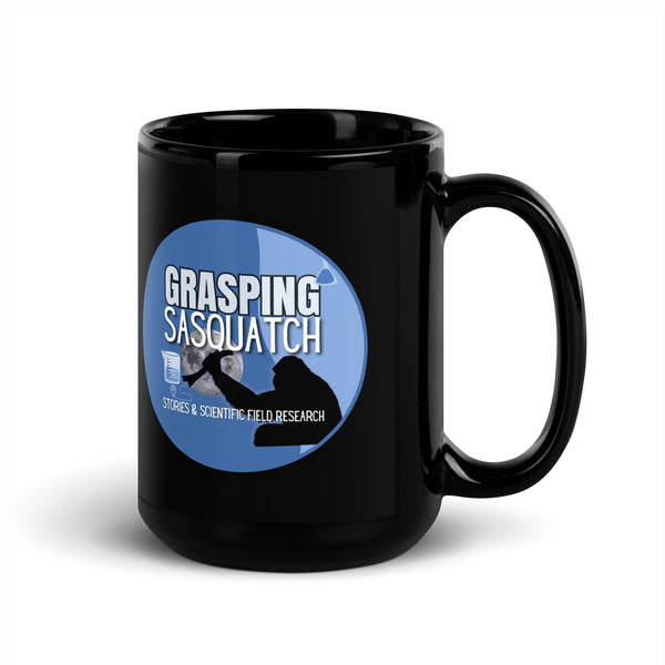 Grasping Sasquatch Podcast Black Glossy Mug Grasping Sasquatch Podcast Black Glossy Mug