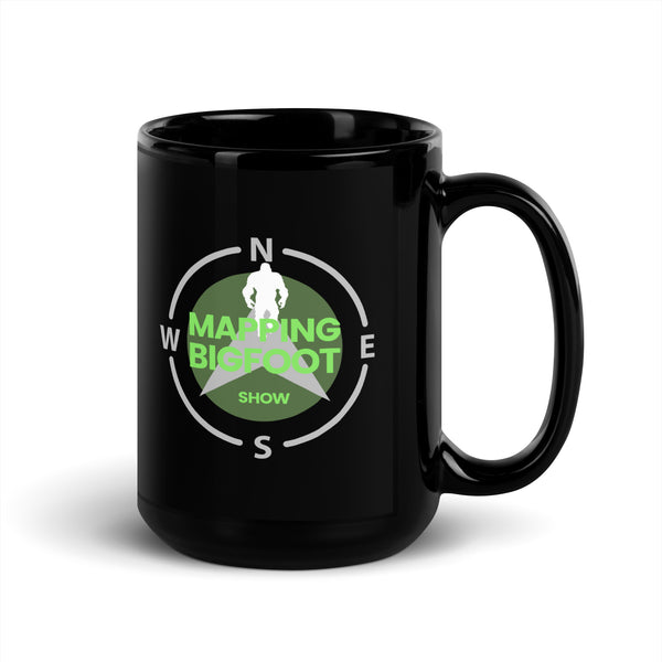 Mapping Bigfoot Black Glossy Mug Mapping Bigfoot Black Glossy Mug