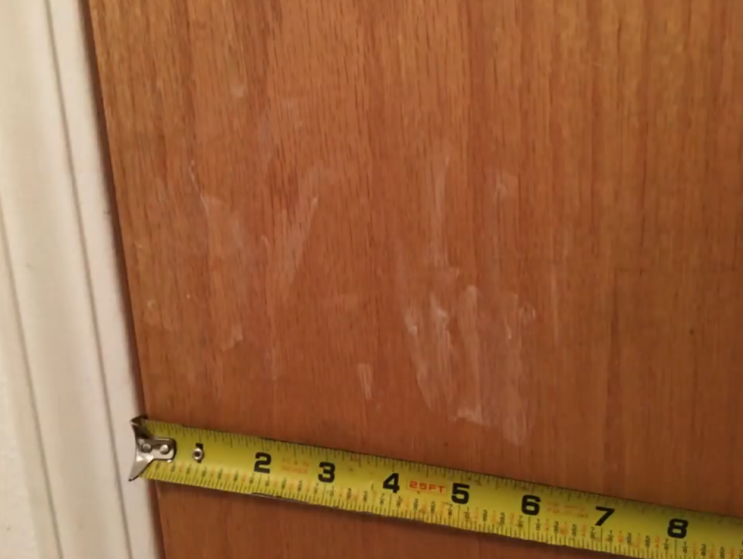 Chucky Handprints on Haunted Bedroom Door