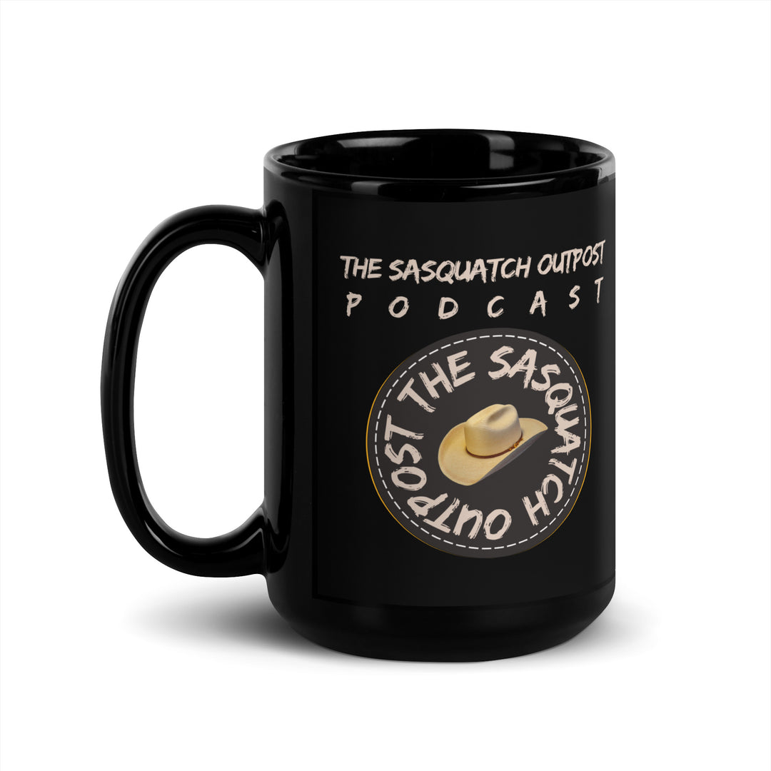 Sasquatch Outpost Podcast Black Glossy Mug