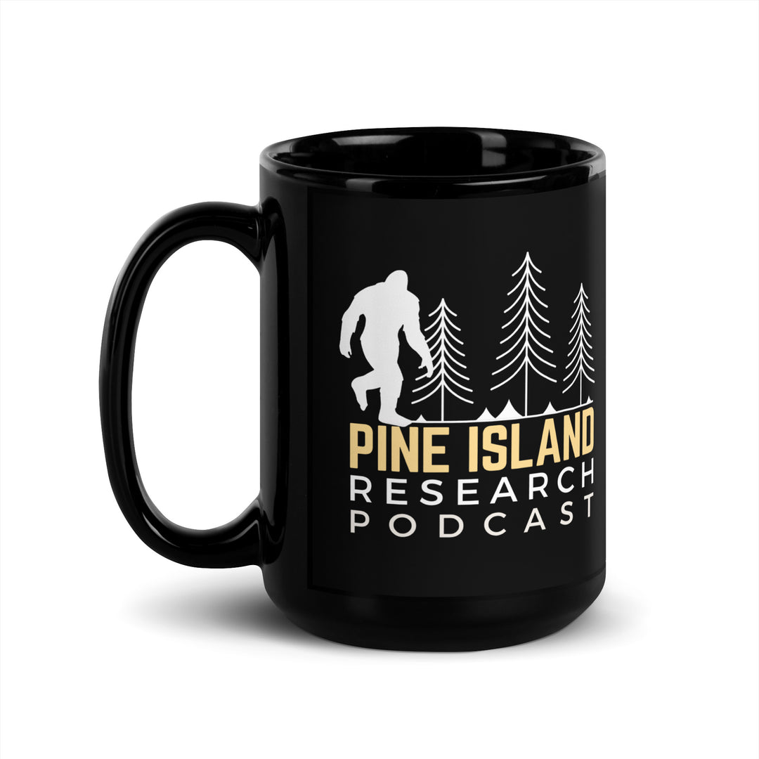Pine Island Research Podcast Black Glossy Mug
