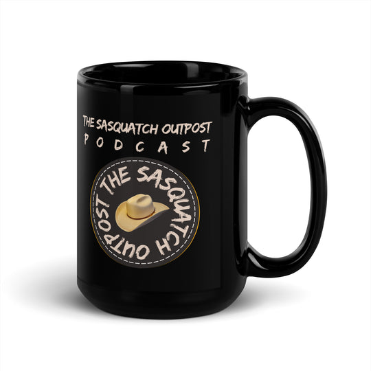 Sasquatch Outpost Podcast Black Glossy Mug