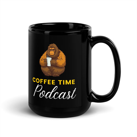 Coffee Time Podcast Black Glossy Mug