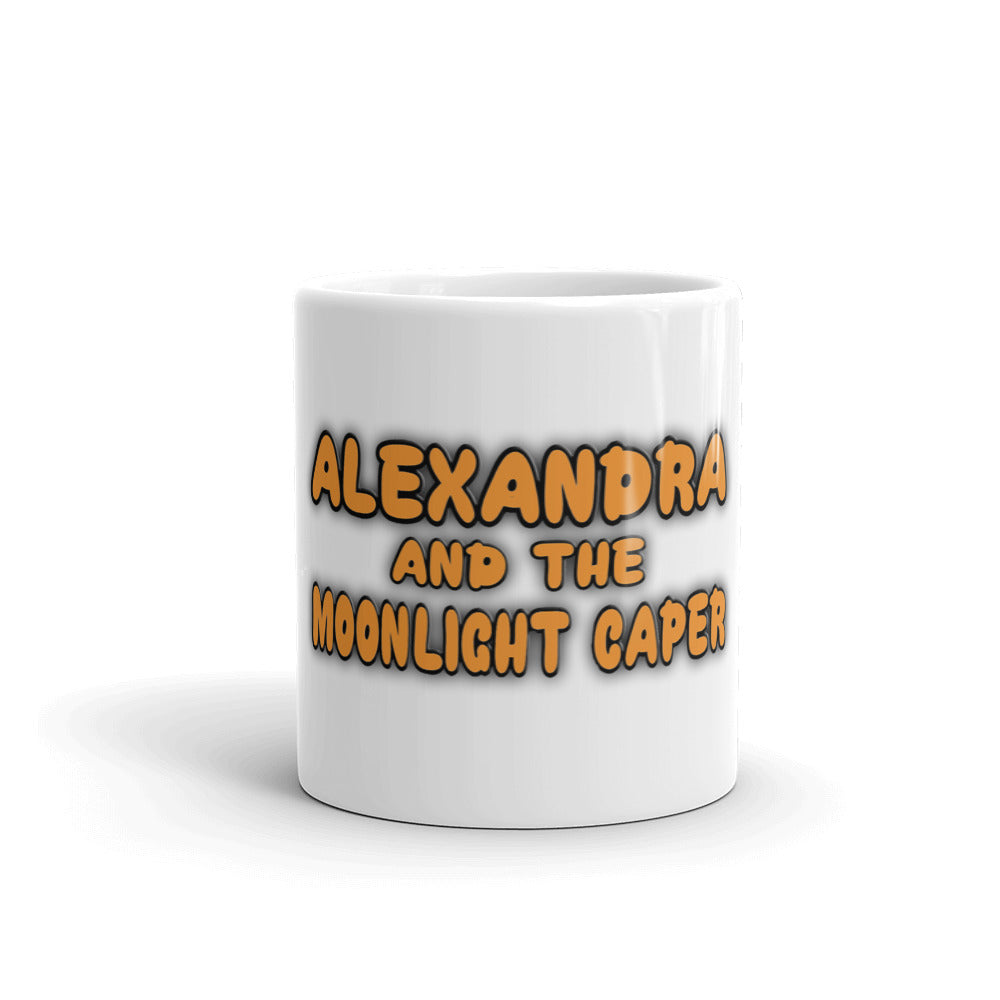 Alexandra and the Moonlight Caper White glossy mug